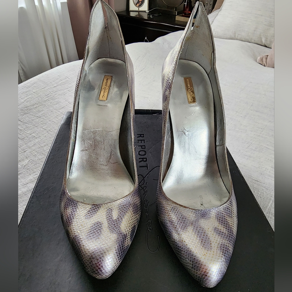 Report Signature Alix Silver Leather Size 9